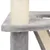 Cat tree with grey plush cover and sisal-wrapped scratching post, suitable for cats for scratching and climbing.