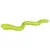 Giocattolo verde a forma di serpente in plastica con dettagli strutturati lungo il corpo.