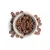 Brown, ring-shaped dry food pieces in a grey bowl, some pieces scattered around the bowl.