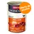 Lata de comida para perros animonda GranCarno Adult Rind + Huhn. Texto visible: Oferta de prueba, 100% frische Zutaten, ohne Getreide ohne Gluten, Made in Germany.