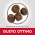 Quattro crocchette tonde, testo: Dimensione della crocchetta circa 9 x 11 mm. In basso scritta grande: GUSTO OTTIMO.