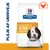 Hill's Prescription Diet c/d multicare hundefoder, pleje af urinveje, billede af sort-hvid hund og orange kyllingesymbol synligt på emballagen. Hill's Prescription Diet c/d multicare hundefoder, pleje af urinveje, billede af sort-hvid hund og orange kyllingesymbol synligt på emballagen.