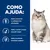Como ajuda: Ajuda a conservar a cartilagem das articulações, ajuda a manter a massa muscular magra, apoia um sistema imunitário saudável. Texto acompanhado por imagem de gato.