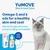 Omega-3 and 6 oils for healthy skin and coat. Natural Omega oils reduce excess moulting and hairballs. Drop onto food. YuMOVE Skin & Coat Care bottle and packaging shown.