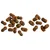 Brown, peanut-shaped kibbles in two small piles, suitable for dry food.