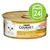 Purina Gourmet Gold нежный паштет с индейкой, 24 банки. На фото: банка с золотистой упаковкой и паштет из индейки на тарелке.