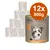 Confezione da 12 lattine da 800 g di DOG'S LOVE Senior/Light, immagine di un cane sul fronte della confezione. Testo visibile: 'FEINE KOST FÜR FEINE HUNDE', 'SENIOR/LIGHT'.