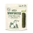 Woofbrush expert dental care chews, medium size for 11-25kg, 7 daily chews. Promotes plaque removal, fresh breath, clean teeth. Contains fennel, parsley, coconut oil, algae, green tea extract.