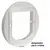 Adaptador para cristal de forma circular y color blanco, con orificio cuadrado central y dos agujeros laterales visibles. Texto: Adaptador para cristal.