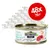48 консерви Greenwoods Delight Tuna & Shrimp, 70 г. Видими надписи: Doubly delicious: Tuna & Shrimp, Grain-free recipe, Limited ingredients, 75% tuna & shrimp.