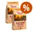 Due confezioni di Purizon Black Angus with Turkey per cani adulti, 80 % carne, 20 % vegetali, 0 % cereali, offerta speciale con simbolo percentuale visibile. Due confezioni di Purizon Black Angus with Turkey per cani adulti, 80 % carne, 20 % vegetali, 0 % cereali, offerta speciale con simbolo percentuale visibile.