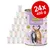 24 κονσέρβες GranataPet DeliCATessen 400g, γεύση αρνί & γαλοπούλα. Ετικέτα με δύο γάτες, κείμενο 'Paté', 'Lamm & Truthahn', εικονίδια χωρίς δημητριακά και ρόδι.