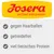 Josera petfood with passion. German text: gegen Haarballen, getreidefrei, viel tierisches Protein.