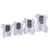 Four disposable dog nappies in various sizes with a grey chevron pattern and visible absorbent core.