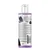 Back label of lavender and chamomile 4 in 1 shampoo bottle showing product description, directions, ingredients, barcode, website, and social media icons.