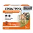Embalagem Frontpro comprimidos mastigáveis, 28,3 mg afoxolaner, elimina pulgas e carraças, cães 4–10 kg, 1 comprimido = 1 mês de proteção, 3 unidades, Boehringer Ingelheim.