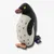 Stuffed penguin-shaped pet toy with stitched details and a small fabric tag showing the Australian flag attached to its side.