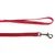 Rote Hundeleine aus Nylon mit Handschlaufe und silbernem Karabinerhaken.