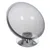 Transparent plastic bowl with silver metal stand, suitable for various uses.