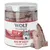 Plastikbeholder med Wolf of Wilderness frysetørret High Valley 100% beef liver. Synlige stykker okselever foran beholderen. Tekst: Freeze Dried, High Valley, 100% Beef Liver. Plastikbeholder med Wolf of Wilderness frysetørret High Valley 100% beef liver. Synlige stykker okselever foran beholderen. Tekst: Freeze Dried, High Valley, 100% Beef Liver.