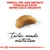 Texte en haut : 'SPEZIELL FÜR IHRE BRITISCH KURZHAAR KATZE ENTWICKELTE KROKETTE'. Croquette illustrée. Texte en bas : 'tailor-made nutrition'.