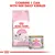 Instructional image showing Royal Canin Mother & Babycat dry food and wet food can with text: Combine 1 can with her daily kibbles.
