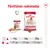 Royal Canin Medium Adult -ruokintaohje: koiran paino 11 kg – 1 annos + 69 g, 16 kg – 1 annos + 125 g, 25 kg – 1 annos + 217 g. Pakkaus ja märkäruoka näkyvissä.