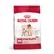 Royal Canin medium adult, para perros medianos de 11 a 25 kg, mayores de 12 meses. Texto visible: Muscle mass support, Optimal health support. Imagen de perro en el envase. Royal Canin medium adult, para perros medianos de 11 a 25 kg, mayores de 12 meses. Texto visible: Muscle mass support, Optimal health support. Imagen de perro en el envase.