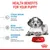 Health benefits for your puppy: strong immune system with vitamins and antioxidants, brain development with omega-3 fatty acid (DHA), microbiome support with prebiotics and digestible proteins.