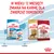 Royal Canin: w wieku 12 miesięcy zmiana z karmy Puppy (2–12 miesięcy) na karmę Adult. Widoczne opakowania: Puppy Medium, Puppy puszka, Adult Cocker, Medium Adult.