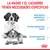 Texto: La madre y el cachorro tienen necesidades específicas. Necesidades energéticas elevadas, sistema inmunitario frágil, sistema digestivo delicado. Marca Royal Canin.