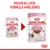 ROYAL CANIN Kitten 85 g, nouveau look, formule améliorée, jusqu’à 12 mois, sachets avec chaton et croquettes en sauce, texte visible : 'No preservatives', 'In gravy'.