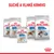 Suché a vlhké krmivo Royal Canin Light Weight Care pre psy rôznych veľkostí: X-Small, Mini, Maxi, Medium, All Sizes. Viditeľné balenia s obrázkami psov a logom Royal Canin.