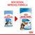Royal Canin Puppy Maxi 140 g, to pakker med forskelligt design. Tekst: NEW DESIGN, IMPROVED FORMULA. Synlig tekst på emballage: PUPPY MAXI, 2–15 months/mois, adult weight 26–44 kg.