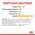 Constituants analytiques : Protéine 11,5 %, matières grasses 2,8 %, cendres brutes 1,6 %, cellulose brute 0,5 %, humidité 79,5 %. Composition et additifs nutritionnels listés.