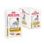 Royal Canin Veterinary Urinary S/O Moderate Calorie Thin Slices in Gravy vådfoder til hund, synlig pose og æske med hundebillede og produktnavn.