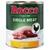 Rocco Single Meat Chicken, 800g can. Visible ingredients: chicken meat and offal. Text: It's Meat Time, Chicken - Huhn - Poulet.