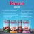 Rocco JUNIOR: pre šteňatá a dospievajúce psy, vyvážený pomer vápnika a fosforu, 100 % čerstvé suroviny, min. 50 % mäsa a vnútorností, bez umelých farbív a aróm. Štyri konzervy rôznych príchutí.