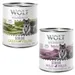 Lot Wolf of Wilderness - Single Protein pour chien 24 x 800 g - Mix senior : Wild Hills + Green Fields