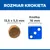 Rozmiar krokieta: 13,5 x 5,5 mm obok kostki 16 mm. Porównanie wielkości krokieta i kostki do gry.