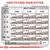 Feeding guide chart for kittens by age in months and adult weight, showing daily dry food grams or mix with half a can of mousse. Includes water advice and note to consult a veterinarian.
