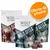 Wolf of Wilderness Wild Bites, snack sin cereales. Tres bolsas con diferentes variedades y trozos de snack delante. Círculo naranja con texto: Oferta de prueba. Wolf of Wilderness Wild Bites, snack sin cereales. Tres bolsas con diferentes variedades y trozos de snack delante. Círculo naranja con texto: Oferta de prueba.