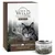 Boîte et boîte de conserve Wild Freedom Instinctive Hidden Woods, avec image de chat, mention 'with fresh muscle meat', '100% grain-free recipe', lot de 6 x 140 g visibles sur l'emballage.