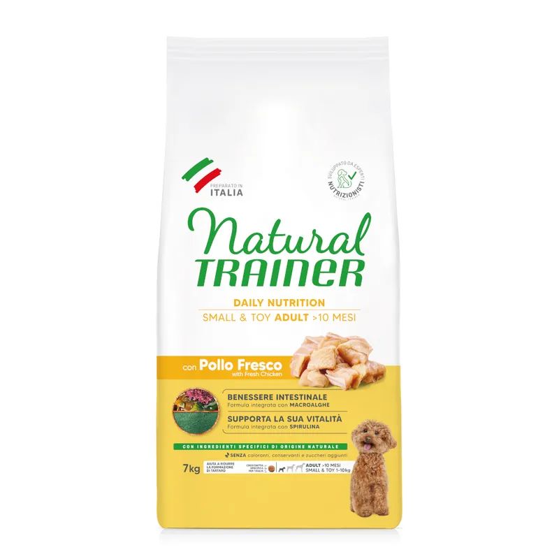 Natural Trainer Adult Small & Toy con pollo fresco y arroz - 2 x 7 kg - Pack Ahorro