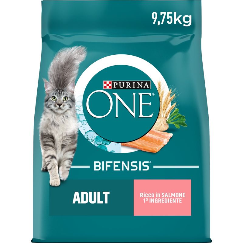 PURINA ONE Adult Salmone & Cereali integrali Crocchette per gatti