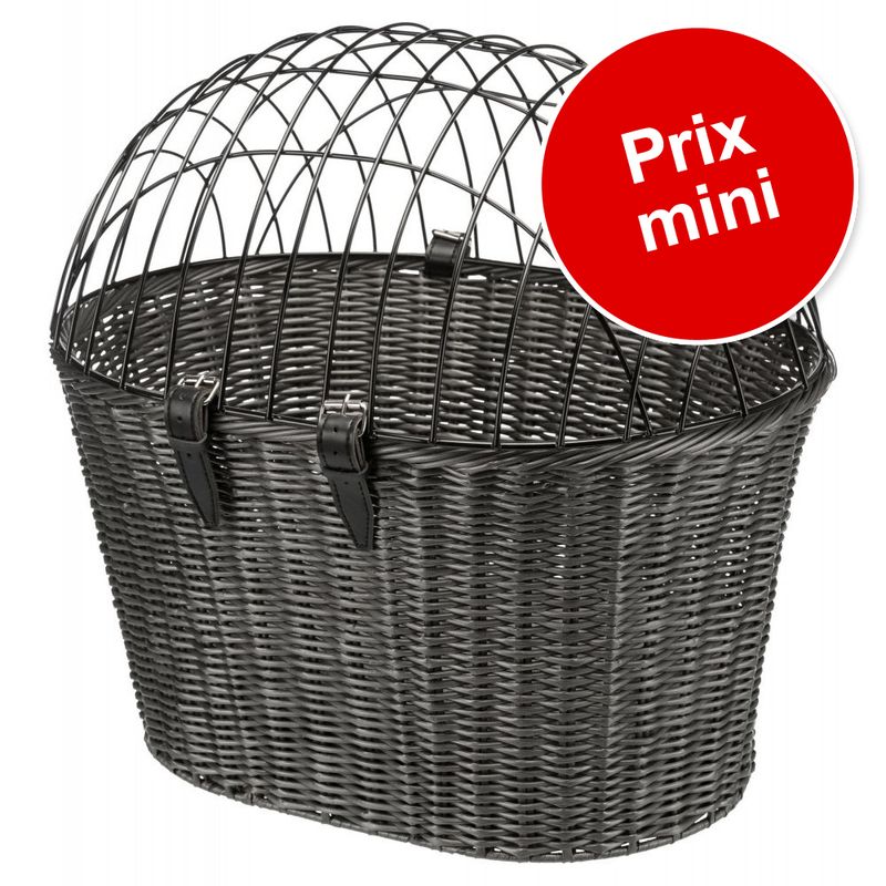 Panier avant pour vélo en osier Trixie pour chien