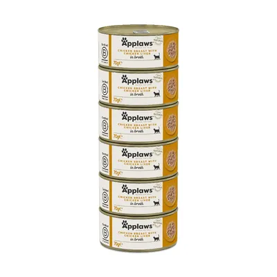 Applaws Adult Cat Cans in Broth 6 x 70g