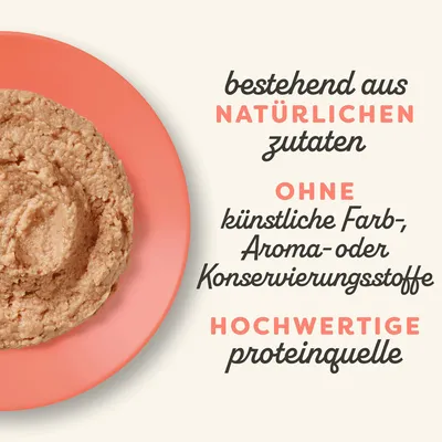 Bestehend aus natürlichen Zutaten, ohne künstliche Farb-, Aroma- oder Konservierungsstoffe. Hochwertige Proteinquelle.