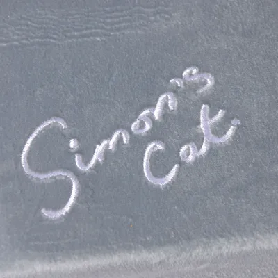 Simon’s Cat ricamato su tessuto grigio