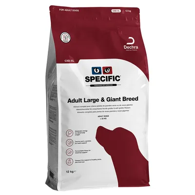 Specific Adult Large & Giant Breed Hundefutter für Hunde über 25 kg, 12 kg Packung. Enthält Taurin und L-Carnitin für Herzgesundheit, fermentierbare Fasern für Verdauung, Omega-3 für Haut und Fell.